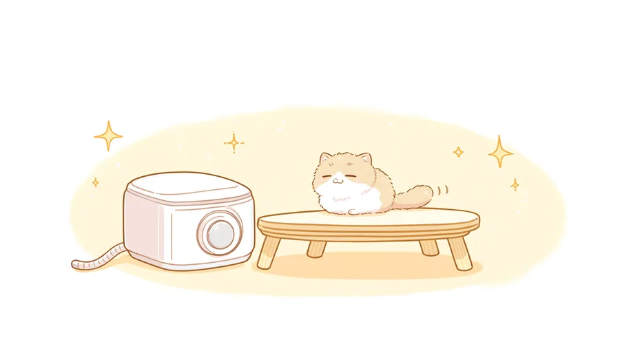 猫のトイレのにおい対策｜脱臭機・空気清浄機の選び方と置き場所のイメージイラスト